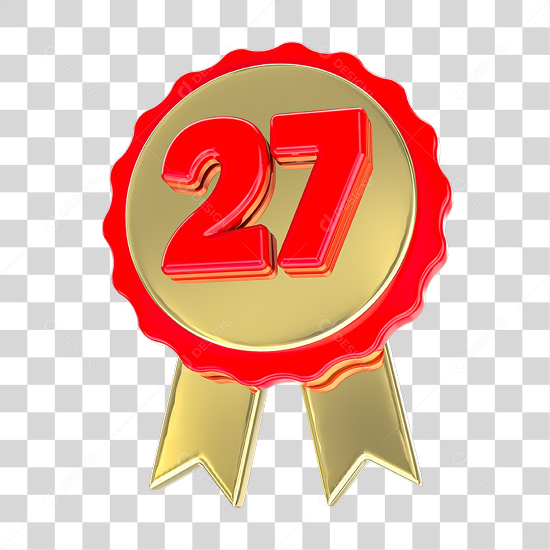 Elemento 3D Feliz Aniversário Etiqueta Vermelha 27 PNG Transparente