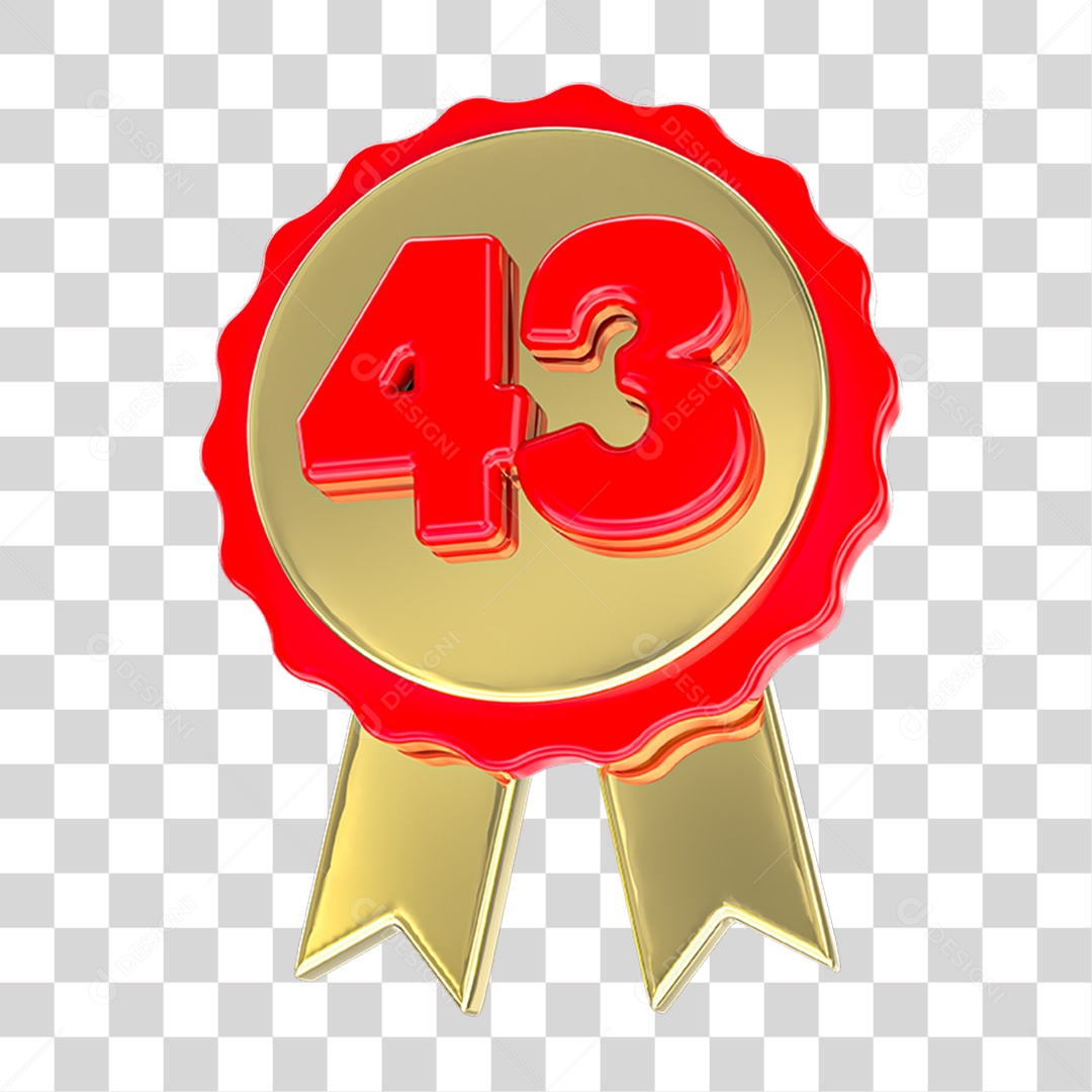 Elemento 3D Feliz Aniversário Etiqueta Vermelha 43 PNG Transparente