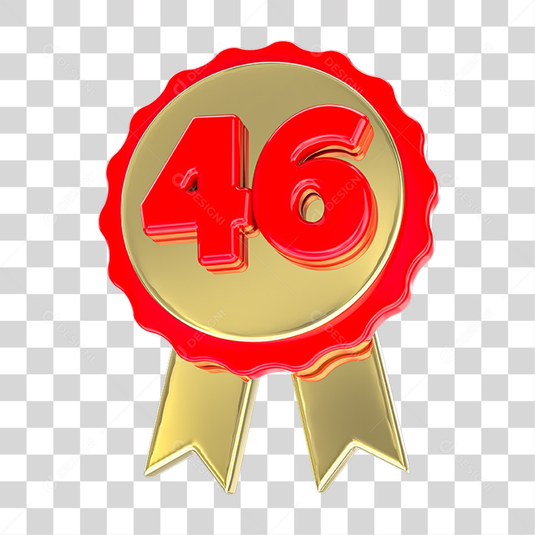 Elemento 3D Feliz Aniversário Etiqueta Vermelha 46 PNG Transparente
