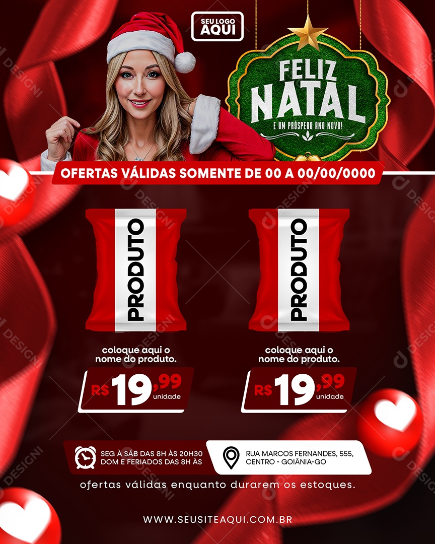 Supermercado Feliz Natal E Um Próspero Ano Novo Produto Ofertas Social Media PSD Editável