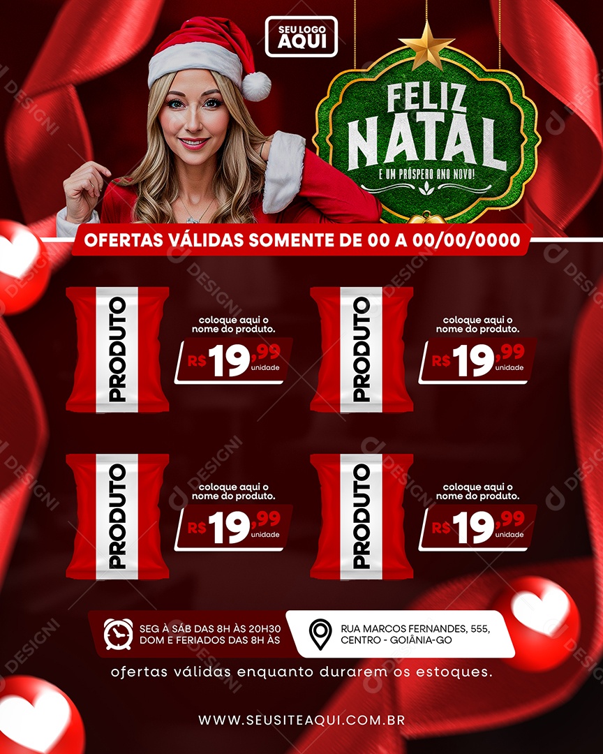 Social Media Supermercado Feliz Natal E Um Próspero Ano Novo Produto Ofertas PSD Editável