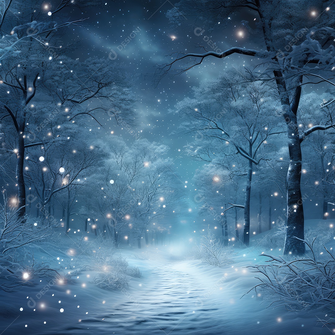 A imagem de inverno na floresta