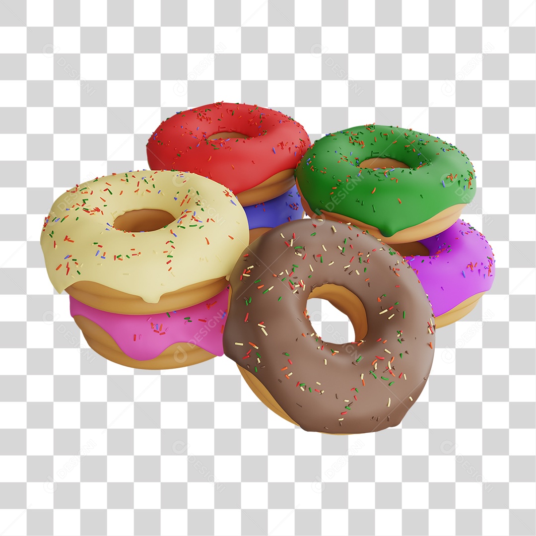 Rosquinhas Donuts Chocolates PNG Transparente