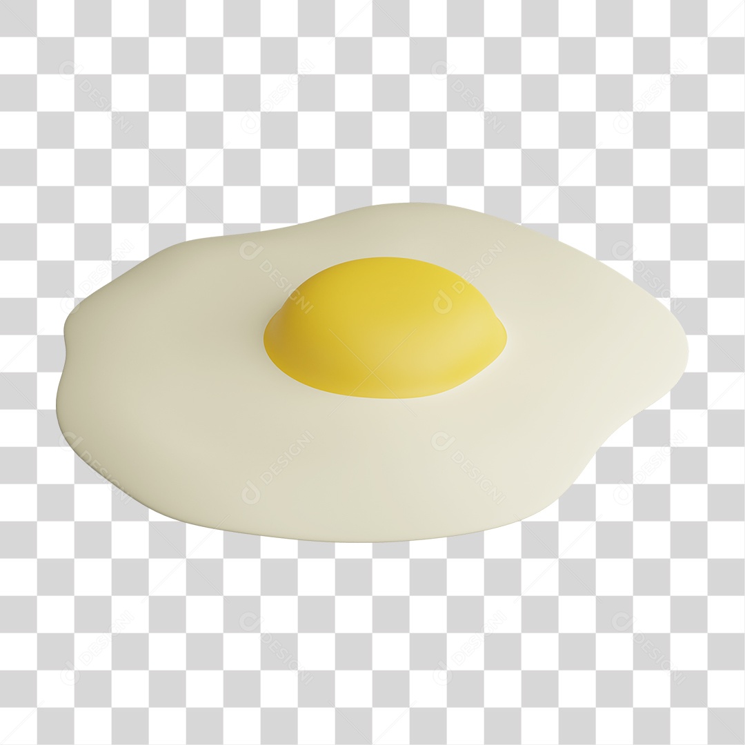 Elemento 3D Ovo Frito PNG Transparente