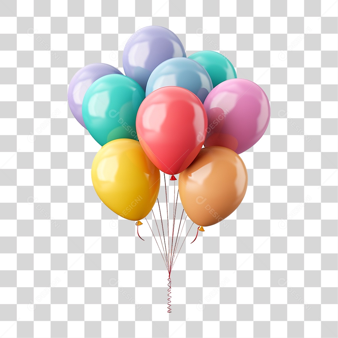 Balões Festas Enfeites Decorações PNG Transparente