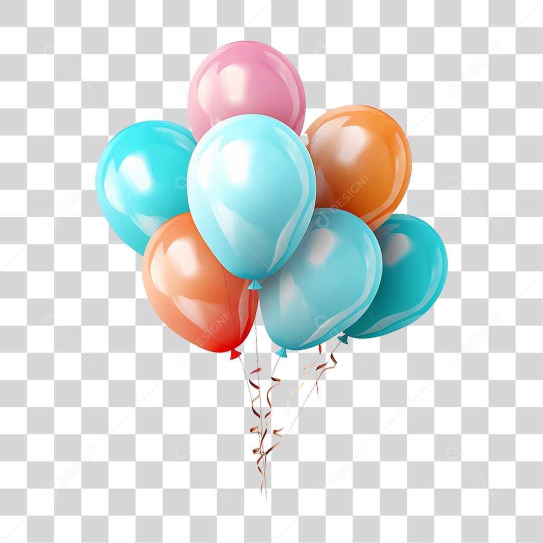 Balões Festas Enfeites Decorações PNG Transparente
