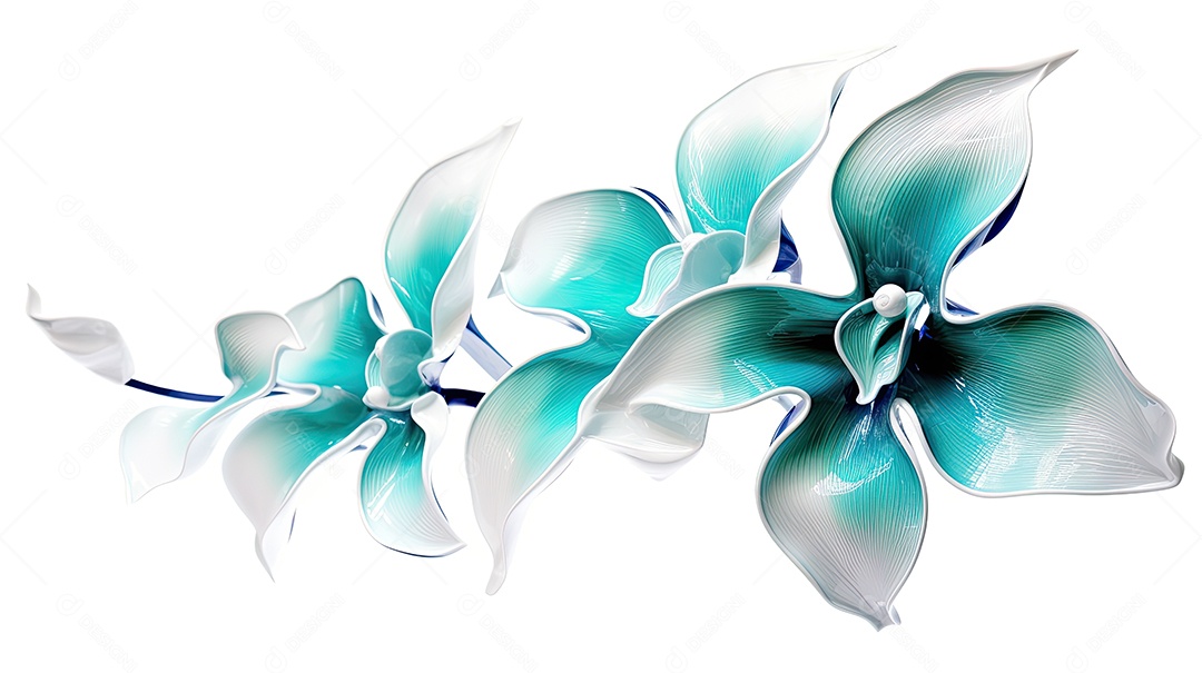 Flor abstrata colorida em fundo branco imagem JPG