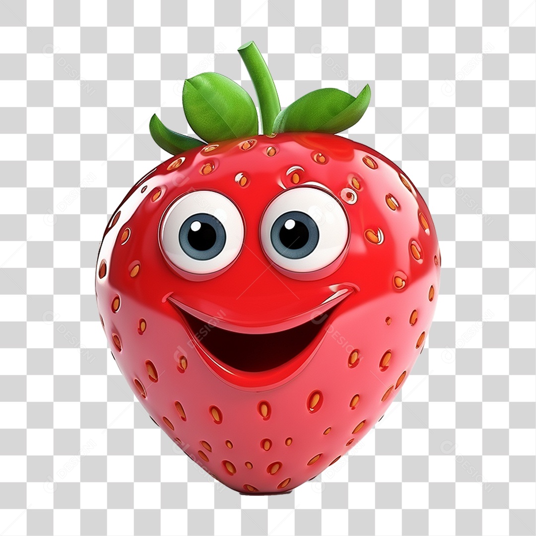 Morango Emoji PNG Transparente