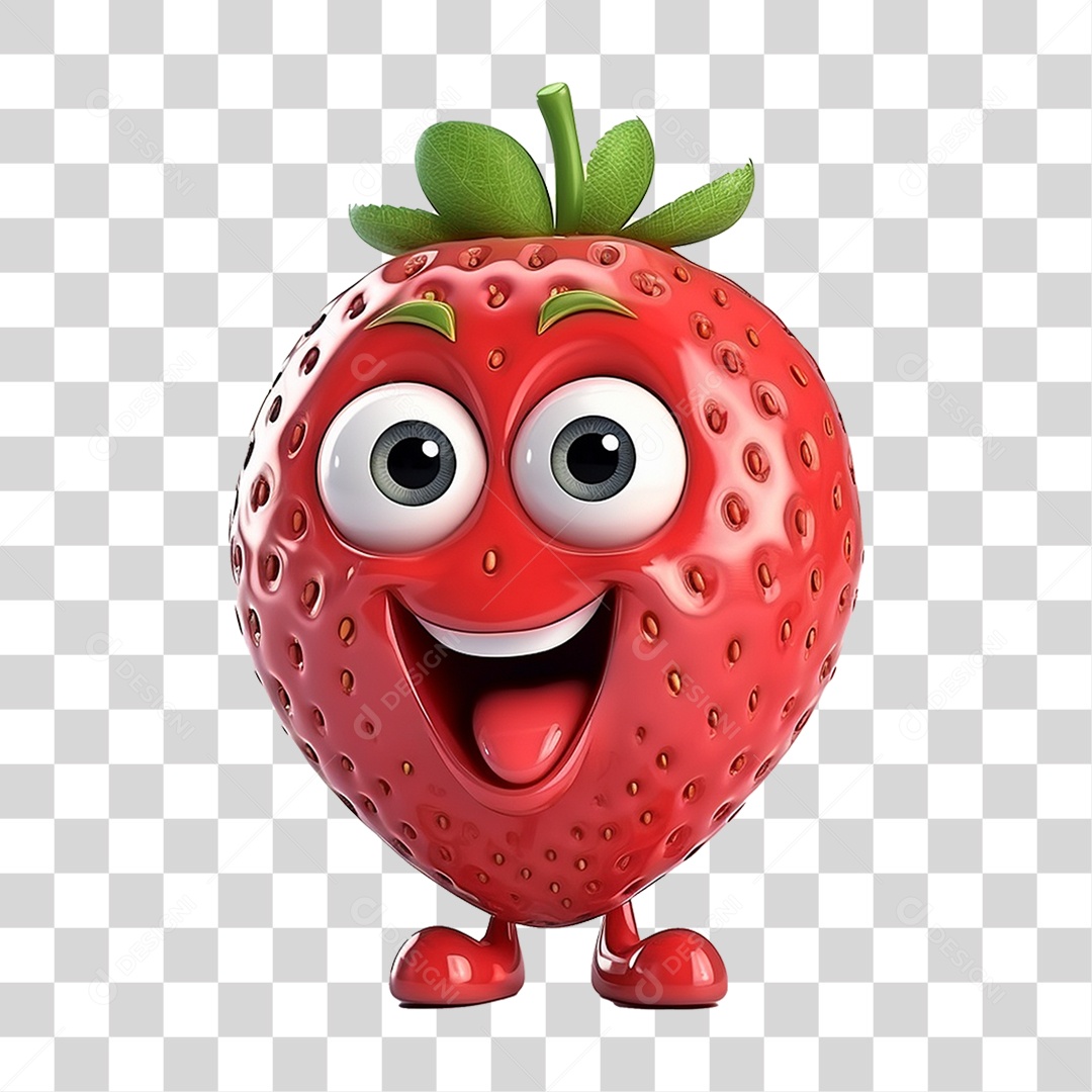 Morango Emoji PNG Transparente