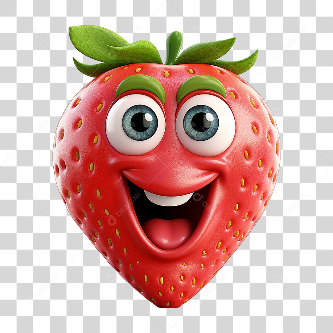 Morango Emoji PNG Transparente