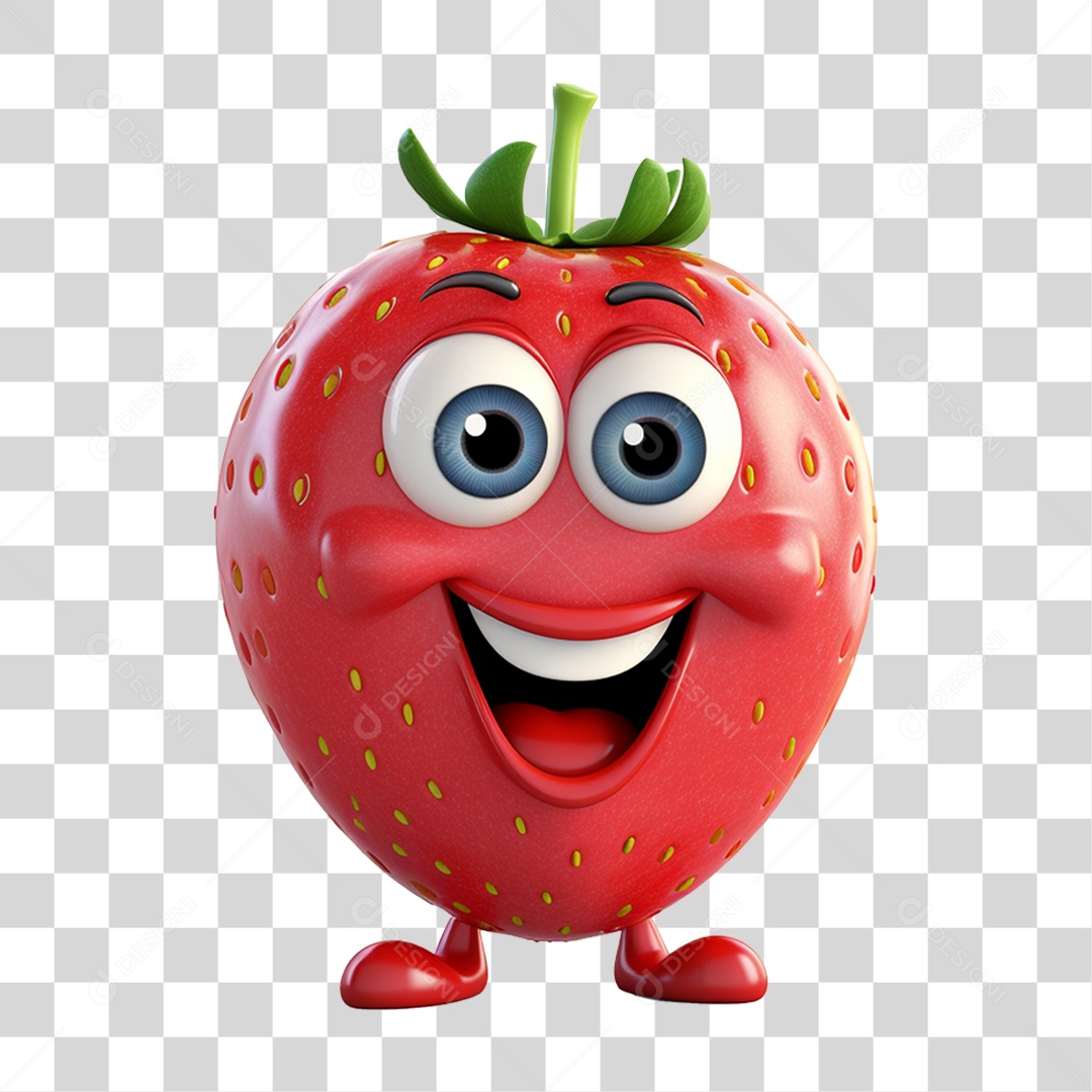 Morango Emoji PNG Transparente