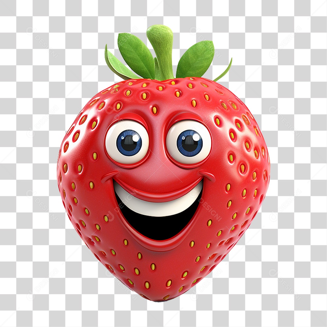 Morango Emoji PNG Transparente