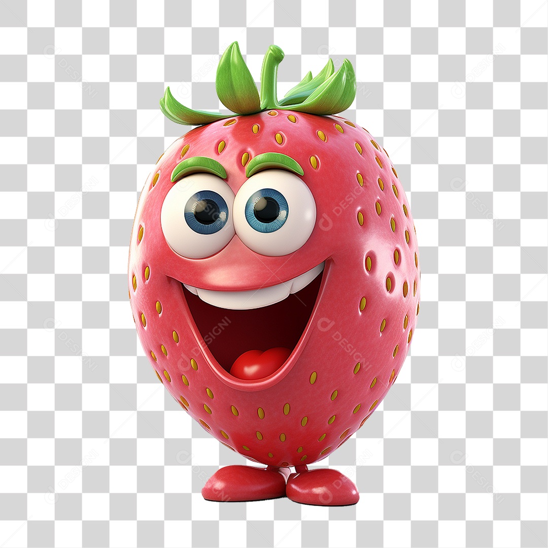 Morango Emoji PNG Transparente