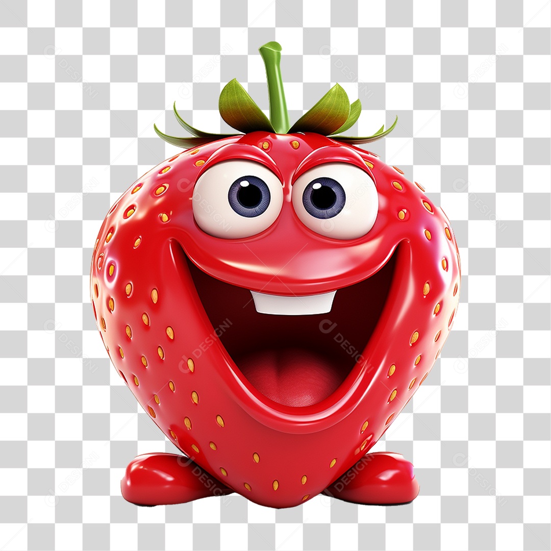 Morango Emoji PNG Transparente