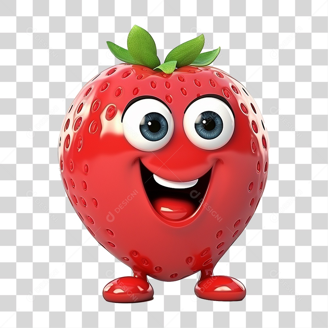 Morango Emoji PNG Transparente