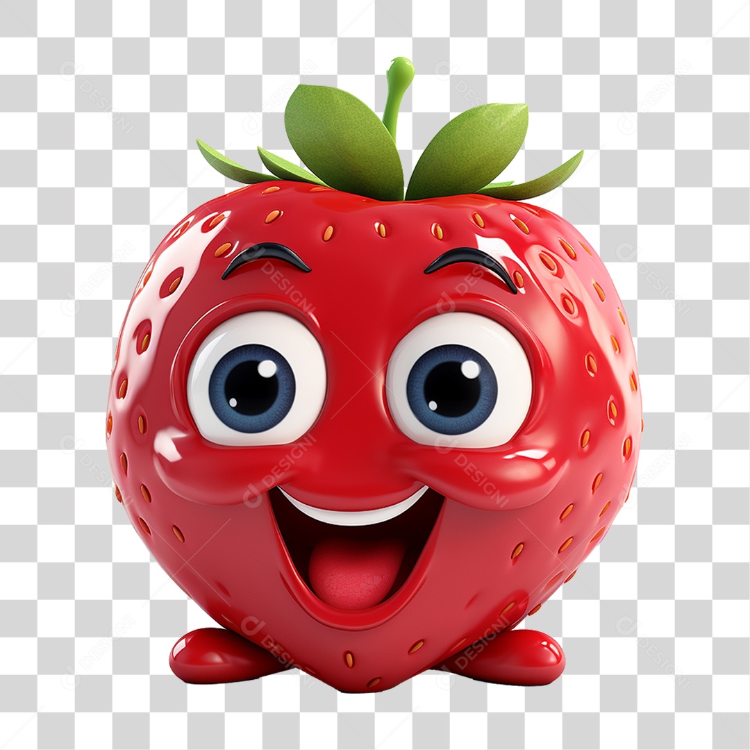 Morango Emoji PNG Transparente