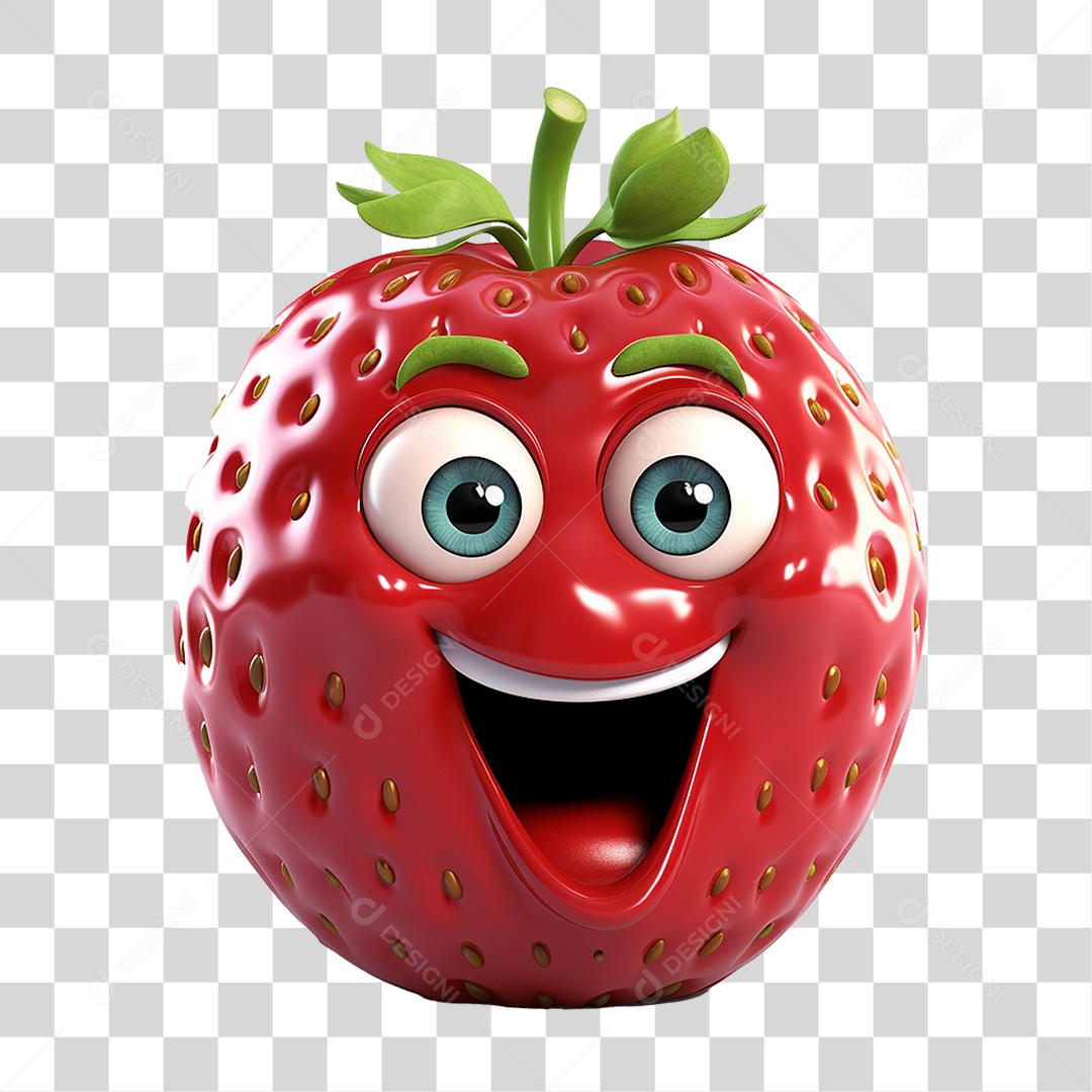 Morango Emoji PNG Transparente