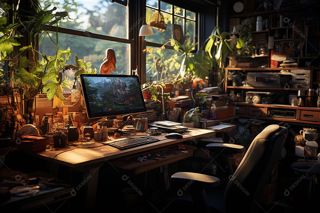 Escritório decorativo em casa