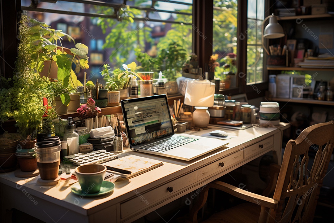 Escritório decorativo em casa