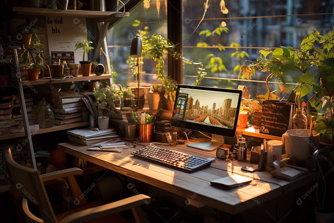 Escritório decorativo em casa