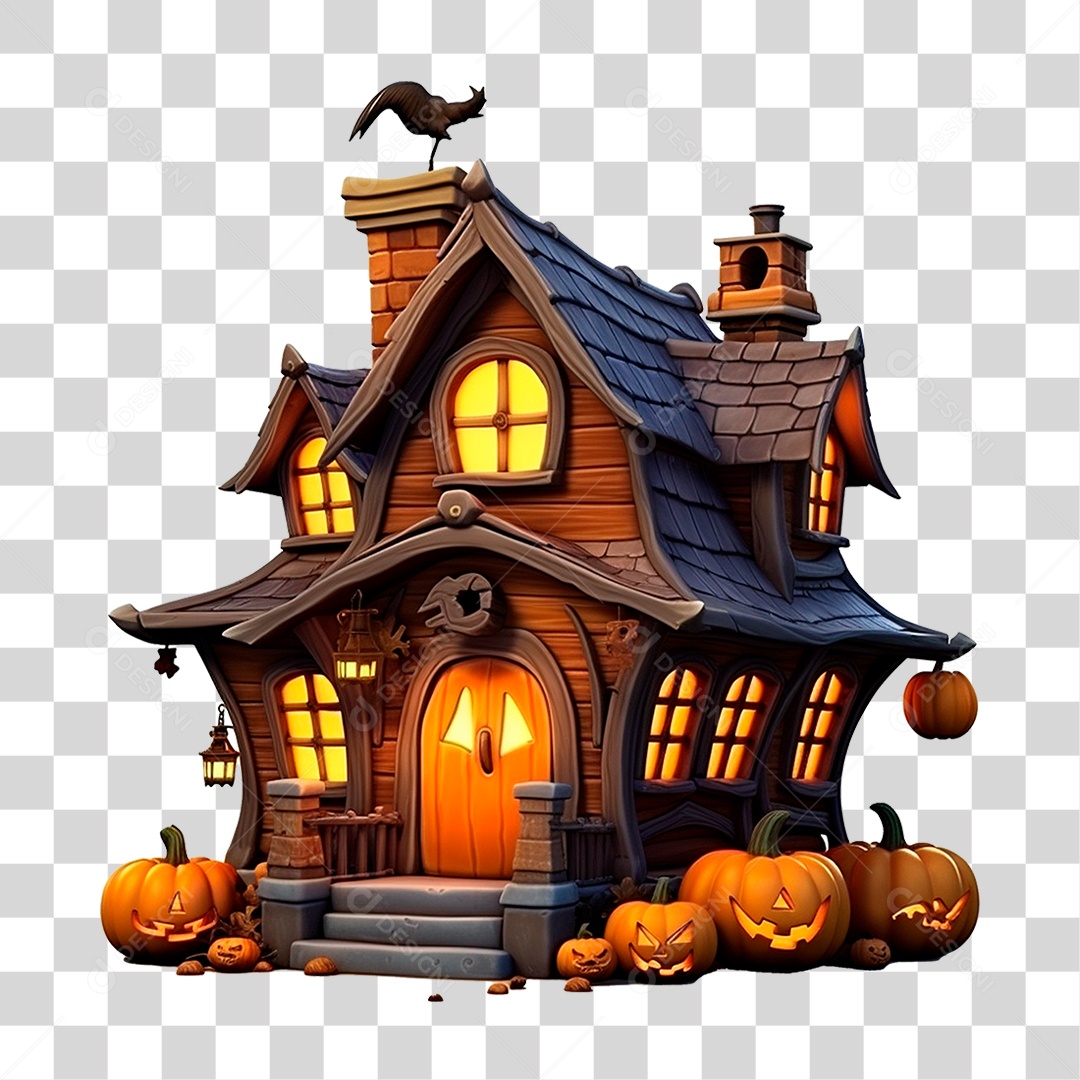 Casa Assombrada PNG Transparente