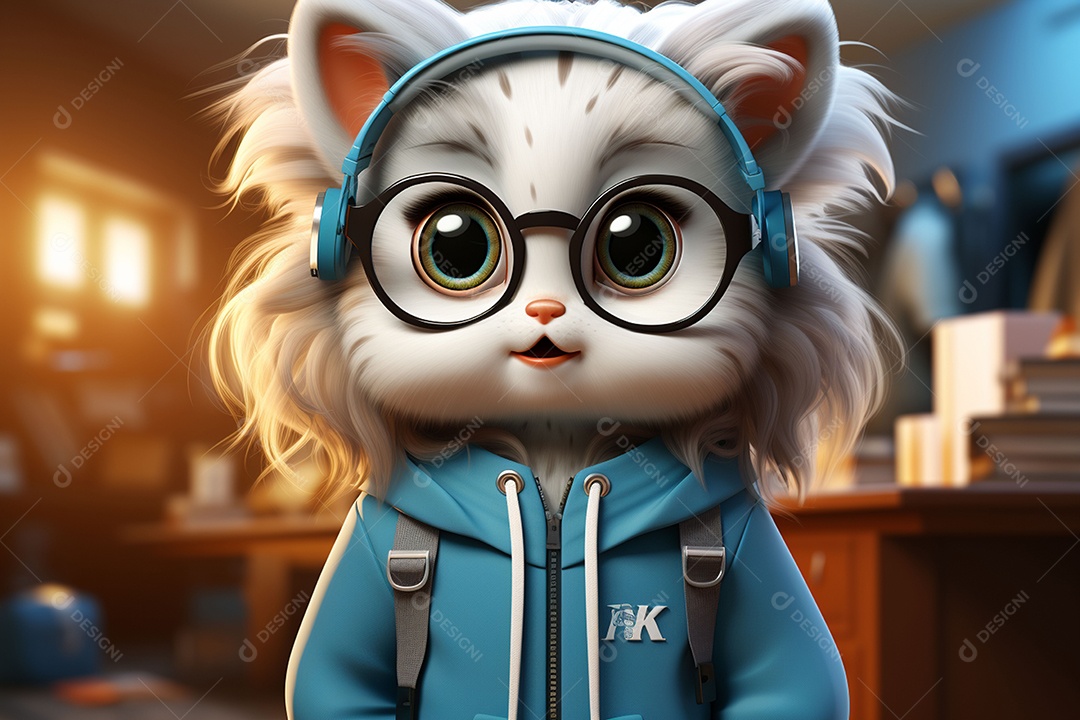 Mascote animal fofo de desenho animado para coreano