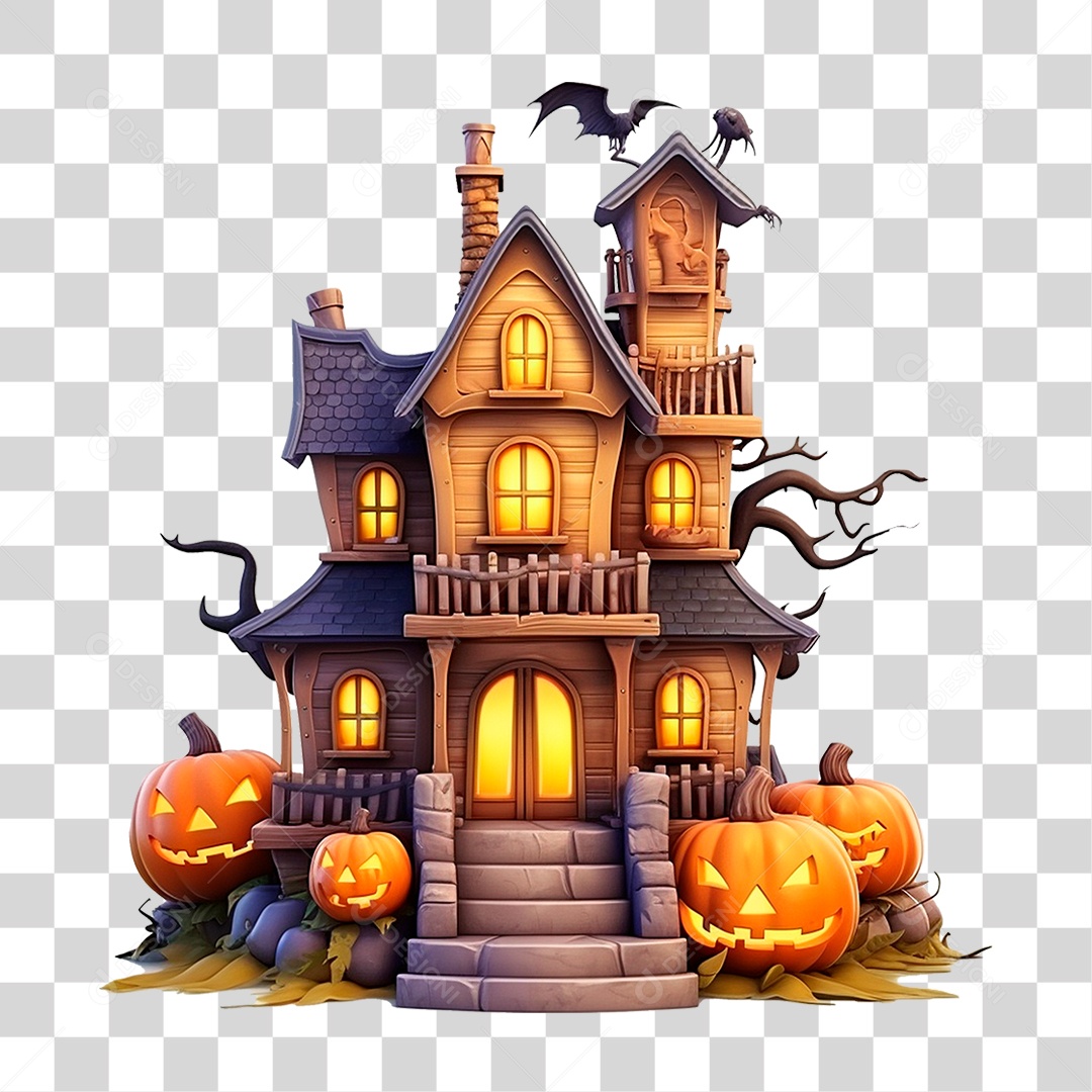 Casa Assombrada PNG Transparente