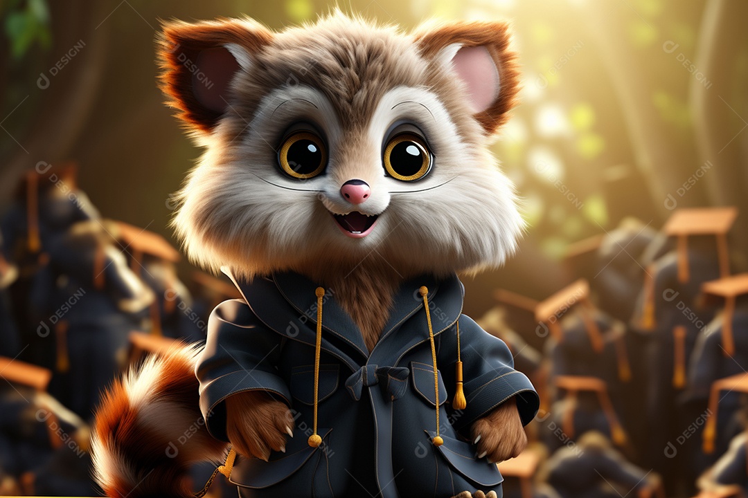 Mascote animal fofo de desenho animado para coreano