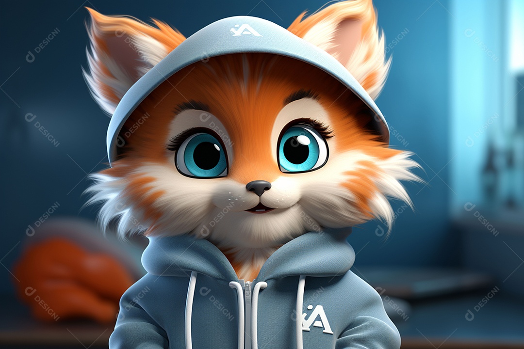 Mascote animal fofo de desenho animado para coreano