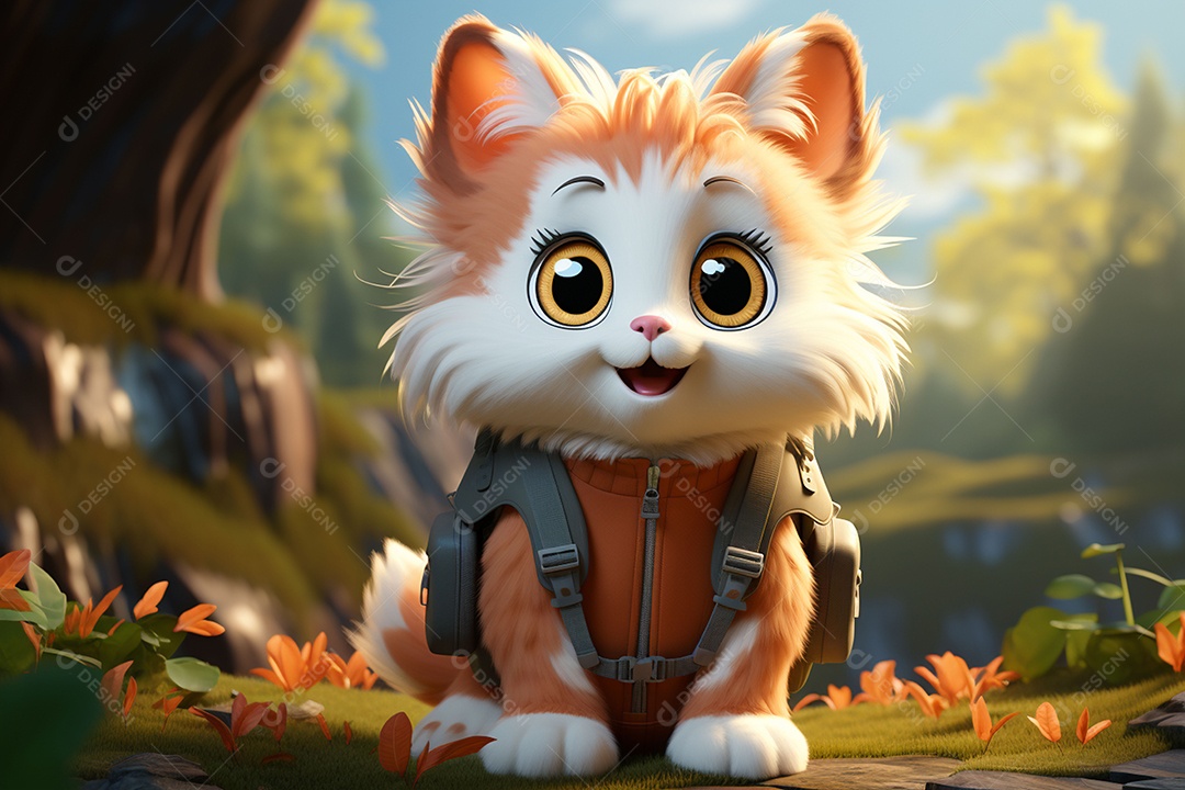 Mascote animal fofo de desenho animado para coreano