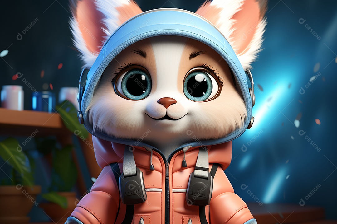 Mascote animal fofo de desenho animado para coreano