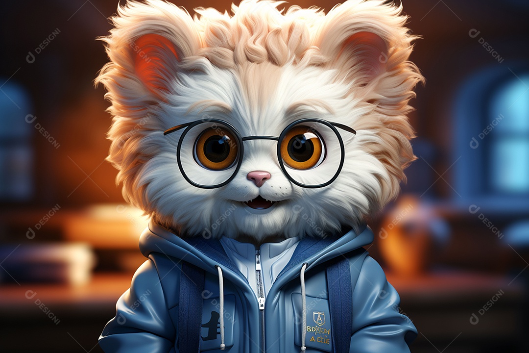 Mascote animal fofo de desenho animado para coreano