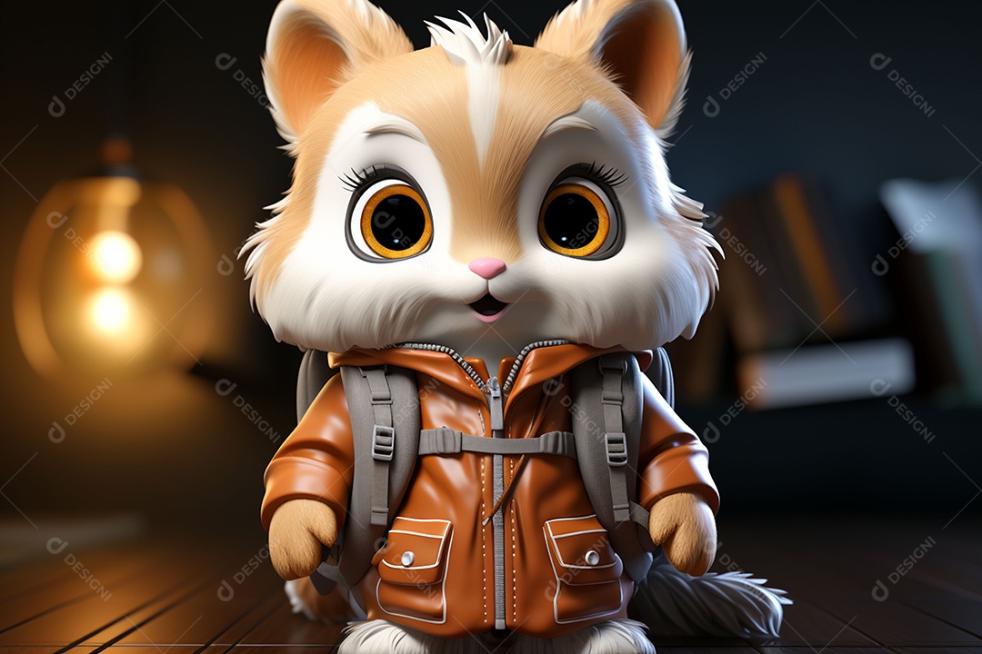 Mascote animal fofo de desenho animado para coreano