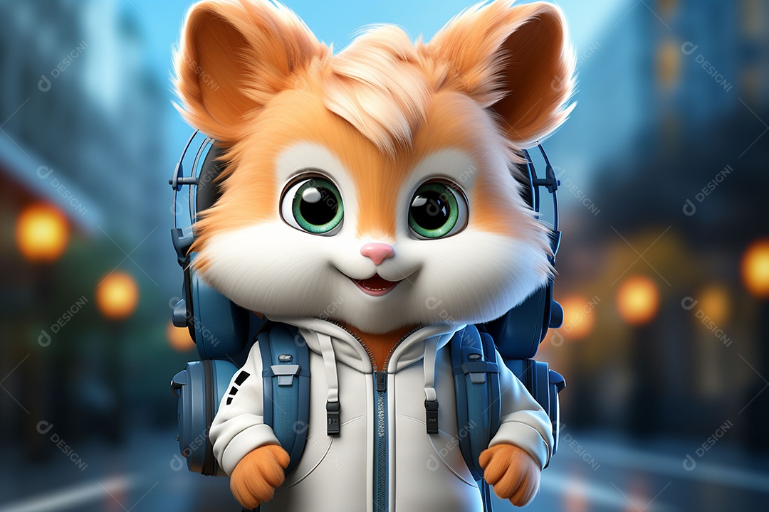 Mascote animal fofo de desenho animado para coreano