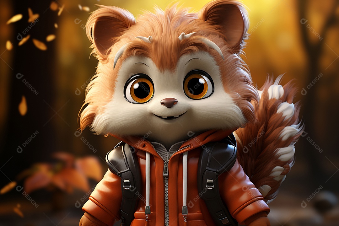 Mascote animal fofo de desenho animado para coreano