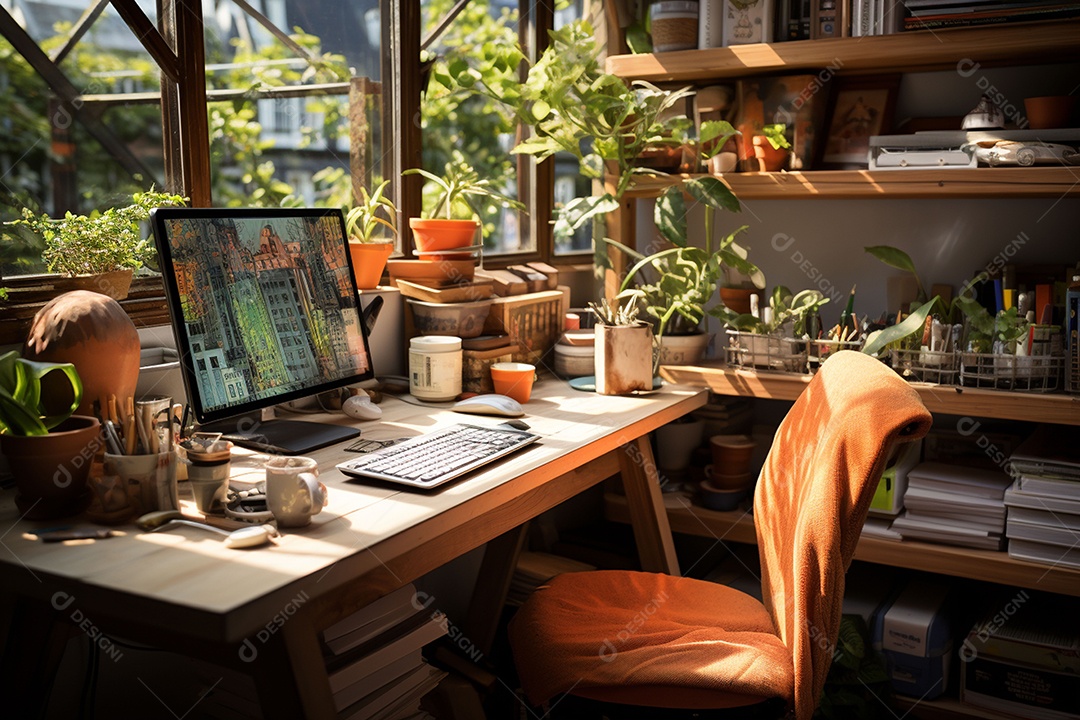 Escritório decorativo em casa