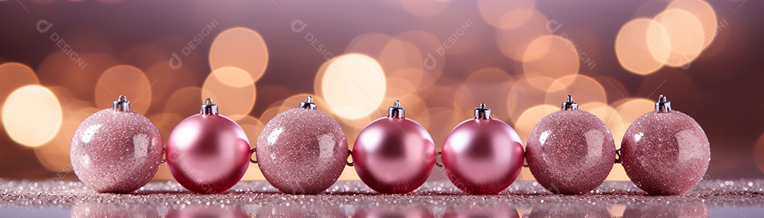 Linda árvore de Natal rosa com bolas