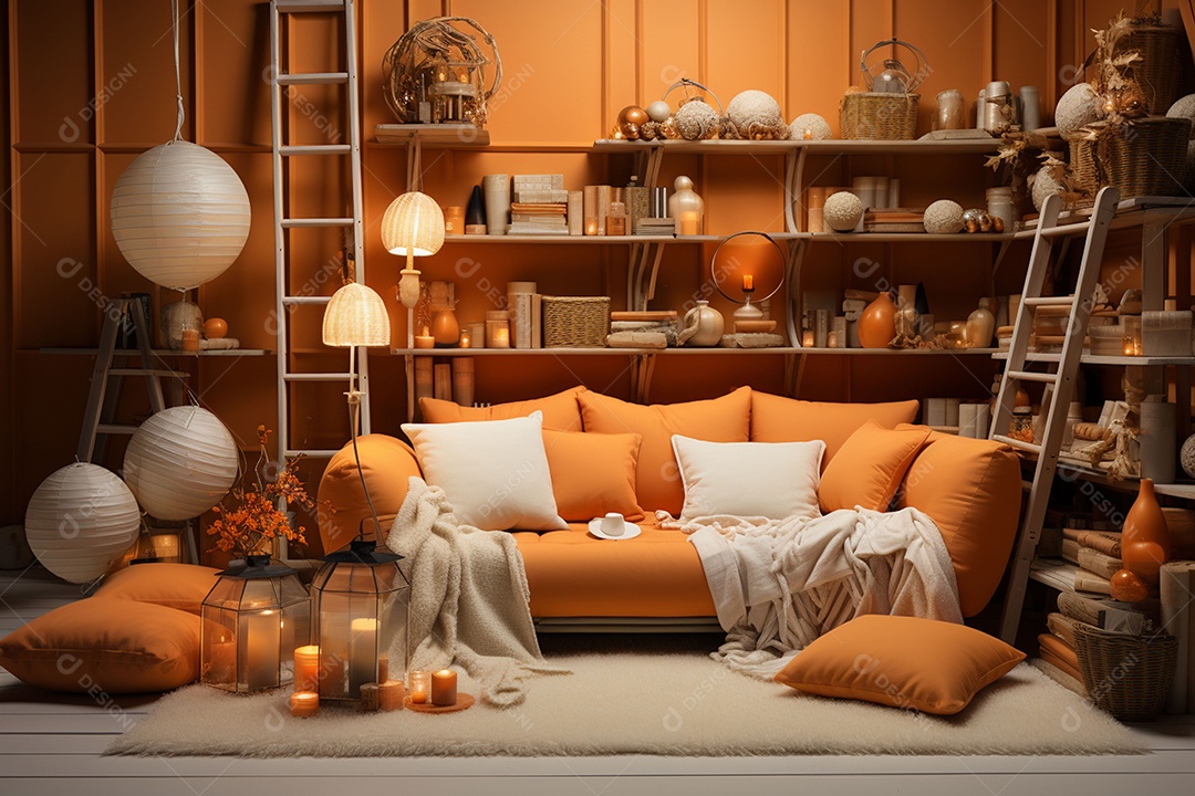 Interior decorativo de casa de Natal