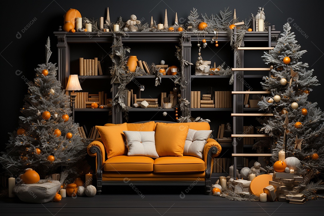 Interior decorativo de casa de Natal