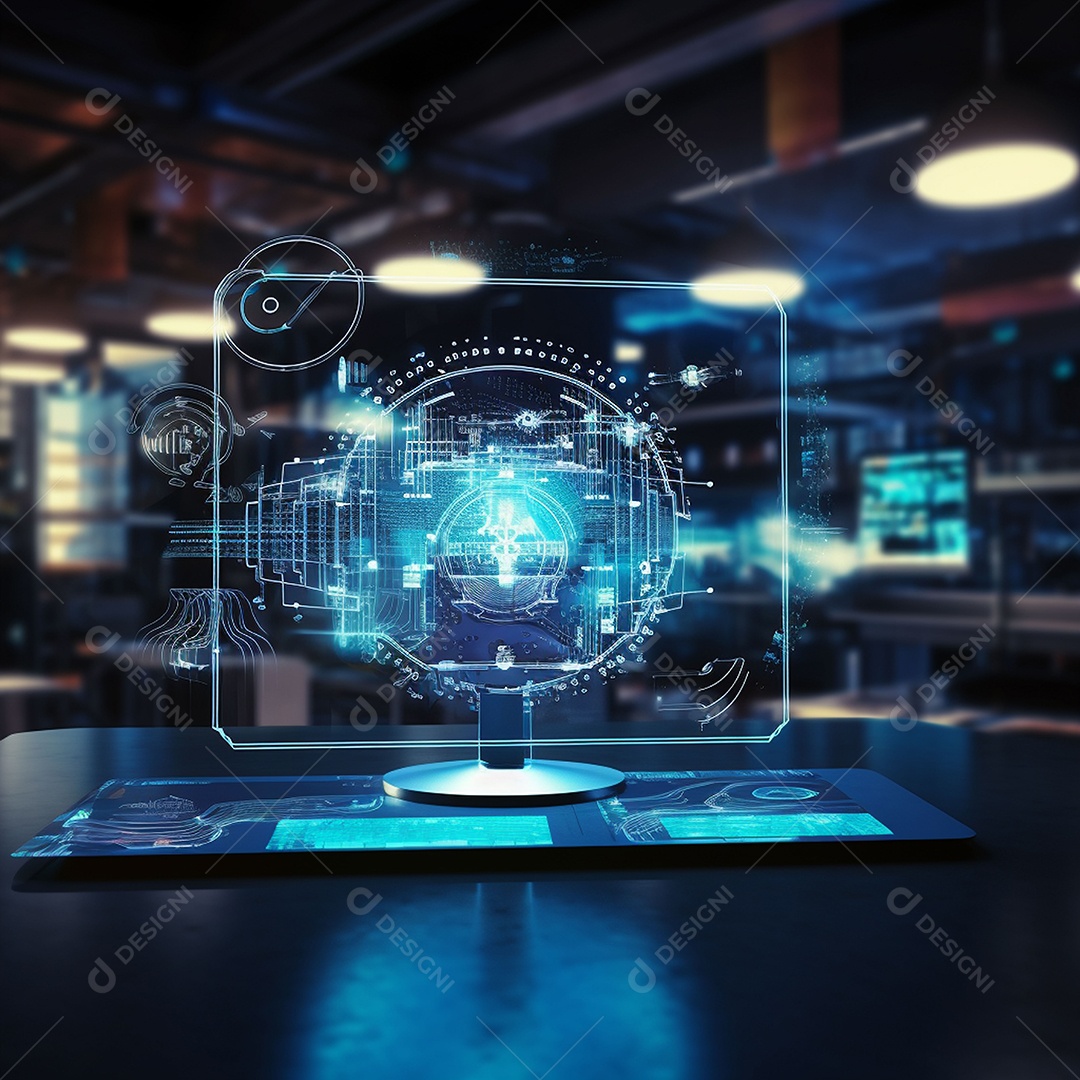 Holograma de computador brilhante
