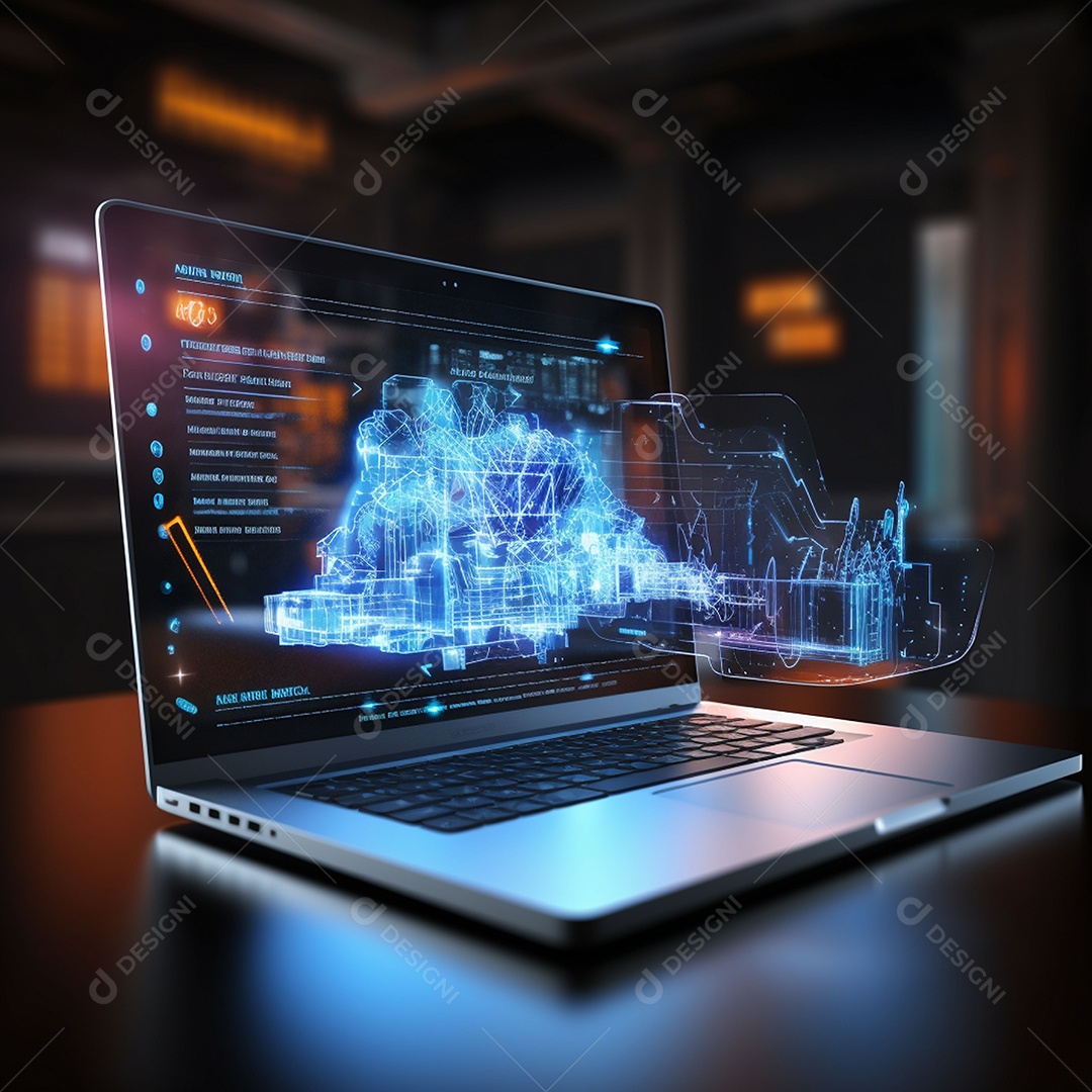 Holograma de computador brilhante