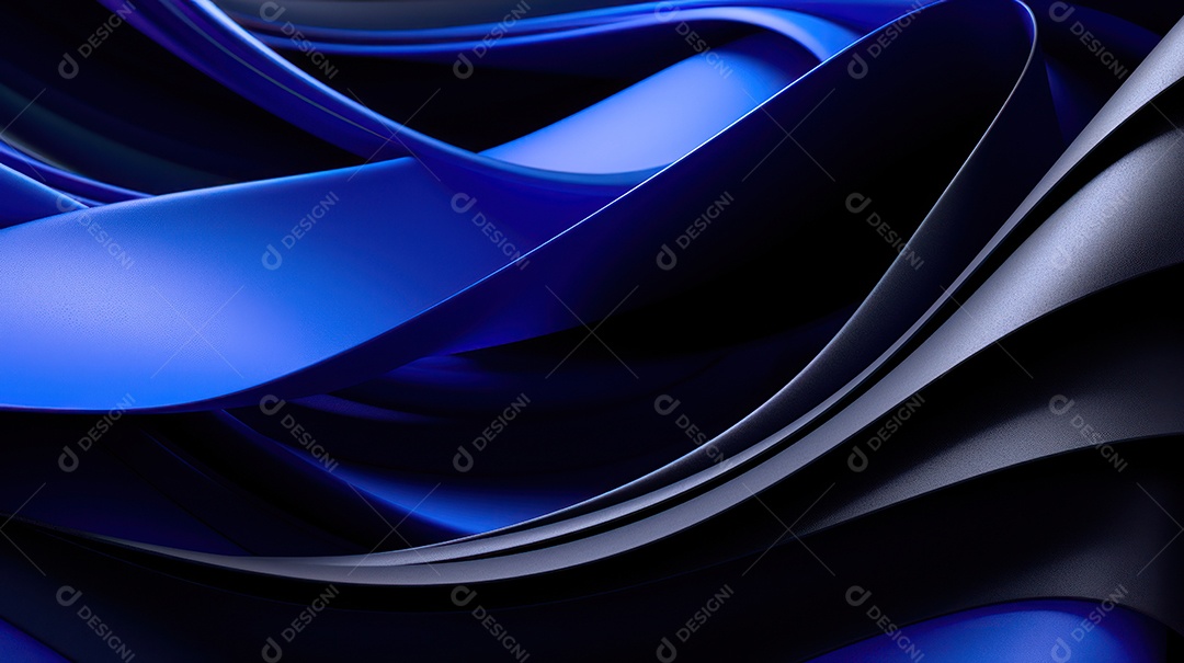 Midnight magic preto meia-noite azul royal no estilo de tecido fluido fundo digital wave