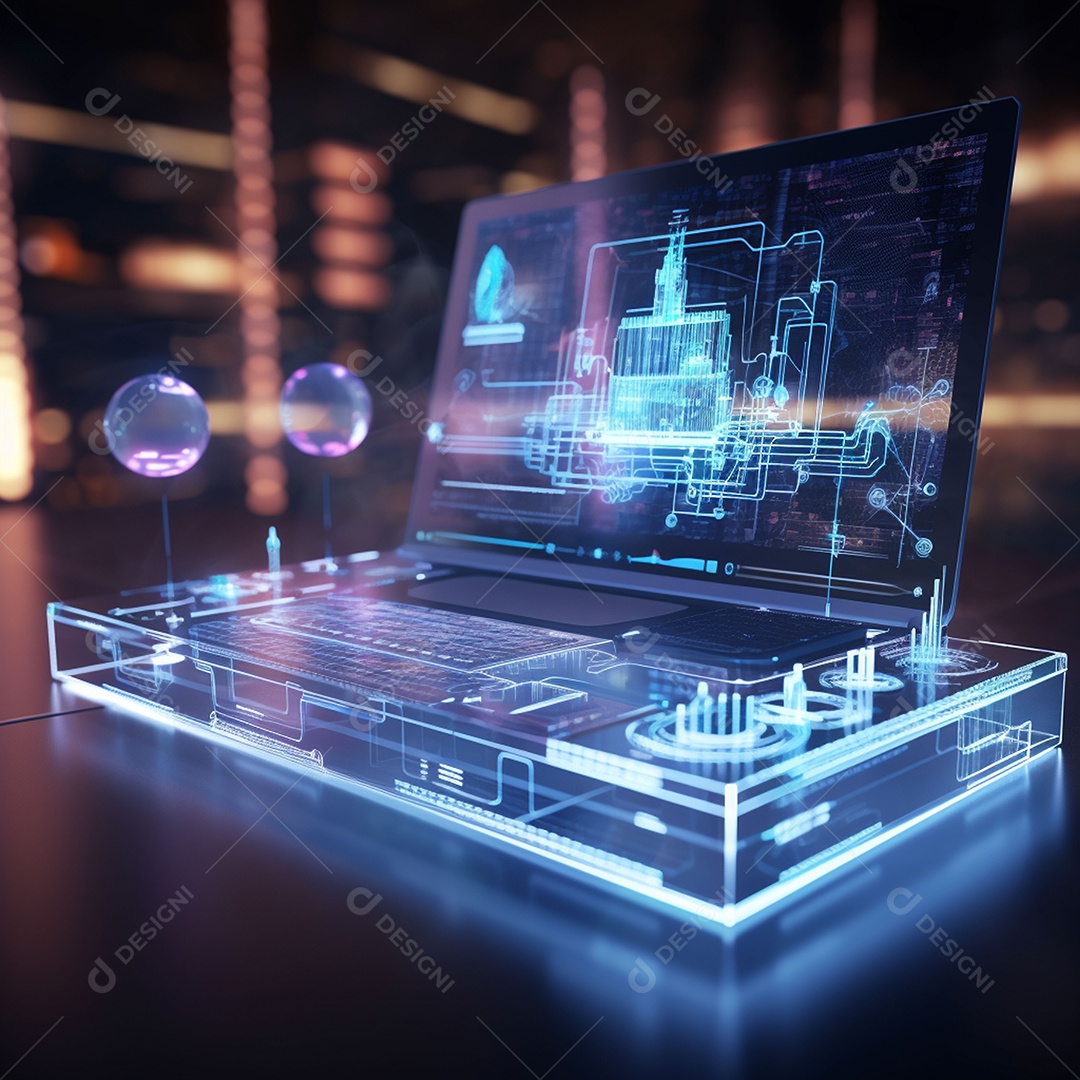 Holograma de computador brilhante