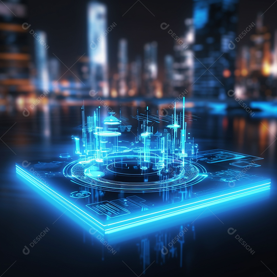 Holograma de computador brilhante