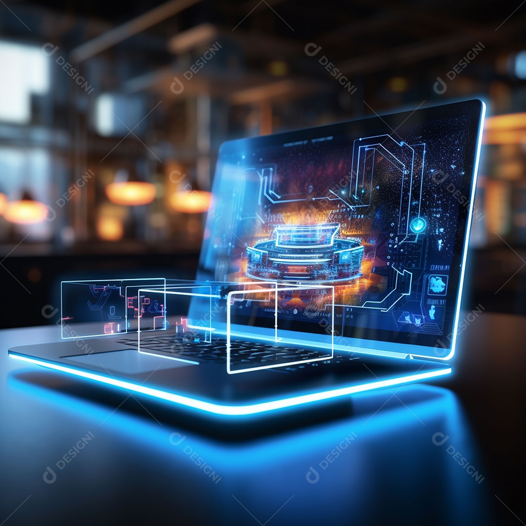 Holograma de computador brilhante