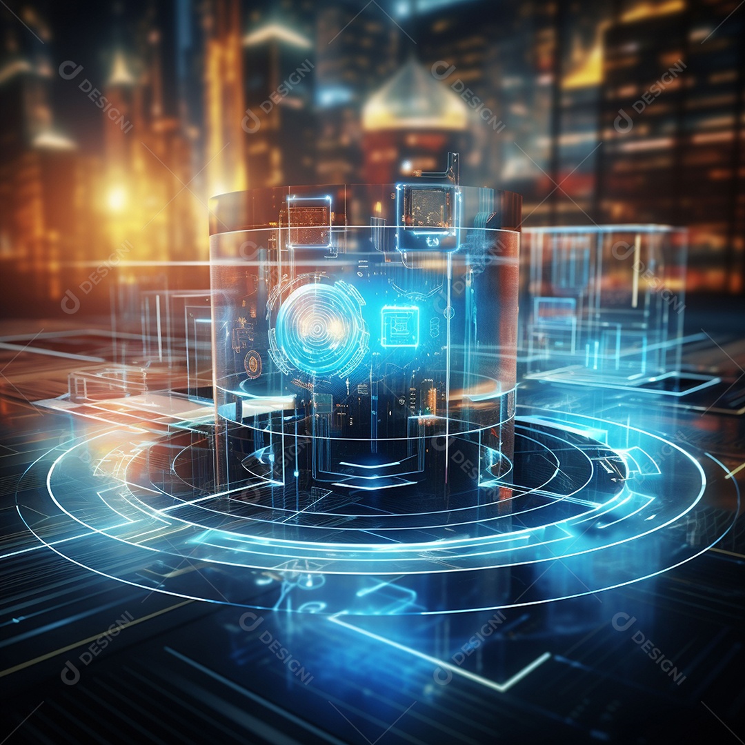 Holograma de computador brilhante