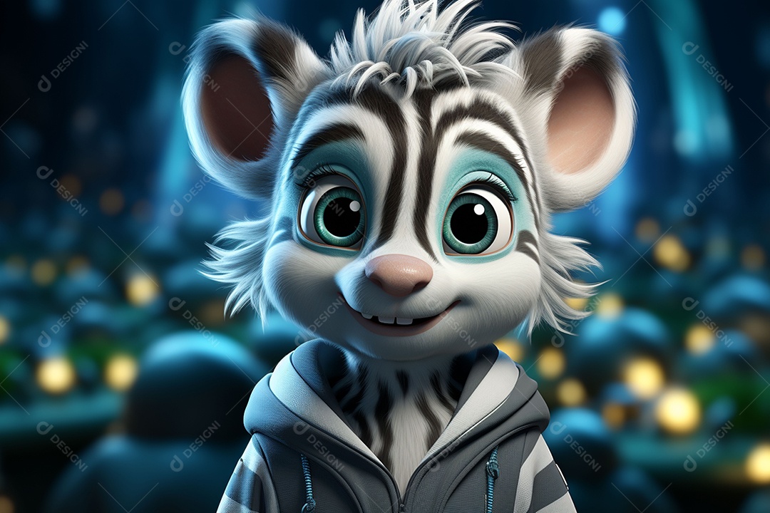 Zebra pequena fofa hiperrealista