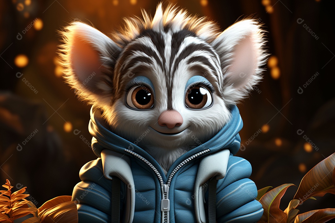 Zebra pequena fofa hiperrealista