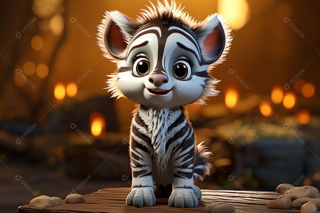 Zebra pequena fofa hiperrealista