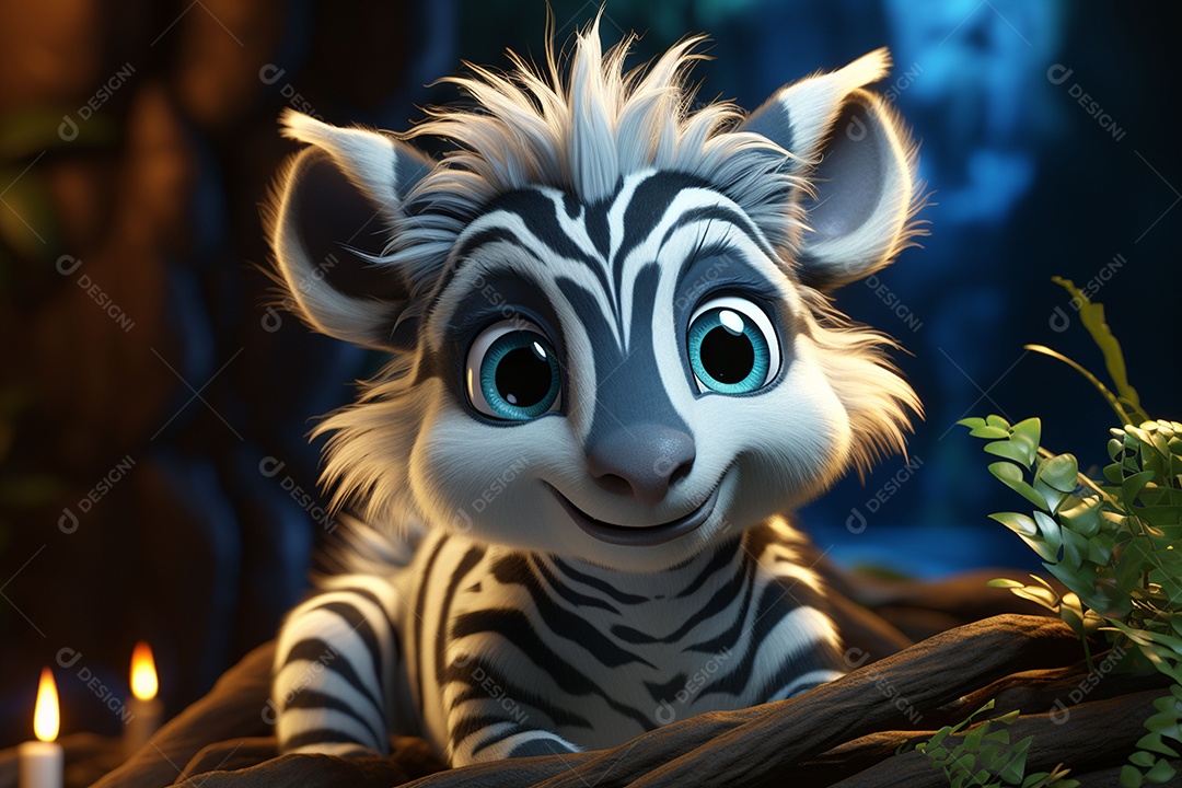 Zebra pequena fofa hiperrealista
